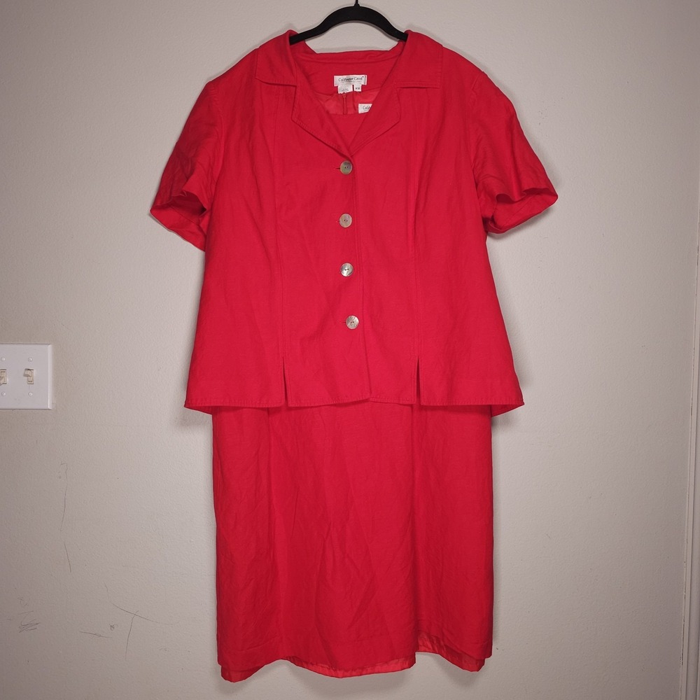 Coldwater Creek Womens 18 Linen Blend Sleeveless Dress With‎ Blazer Lagenlook